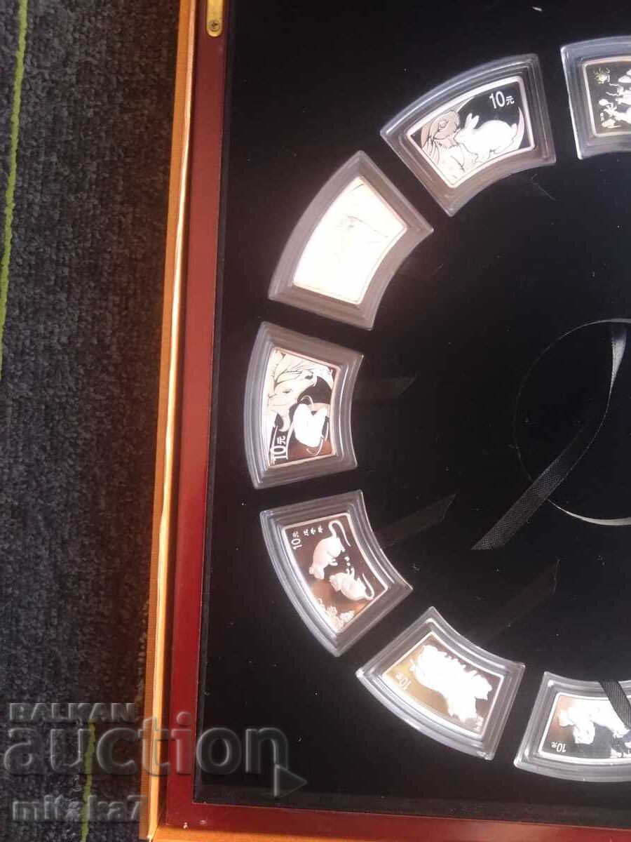 Licitație Set de monede lunare de argint 2000-2011, 1oz, China