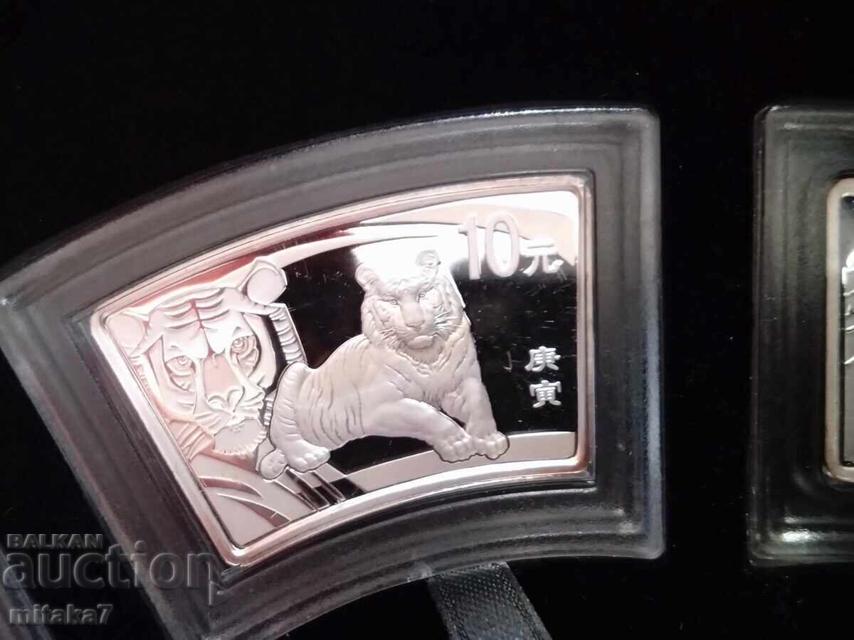 Комплект сребърни лунари 2000-2011 година, 1оz, Китай - 7 Комплект сребърни лунари 2000-2011 година, 1оz, Китай - 7