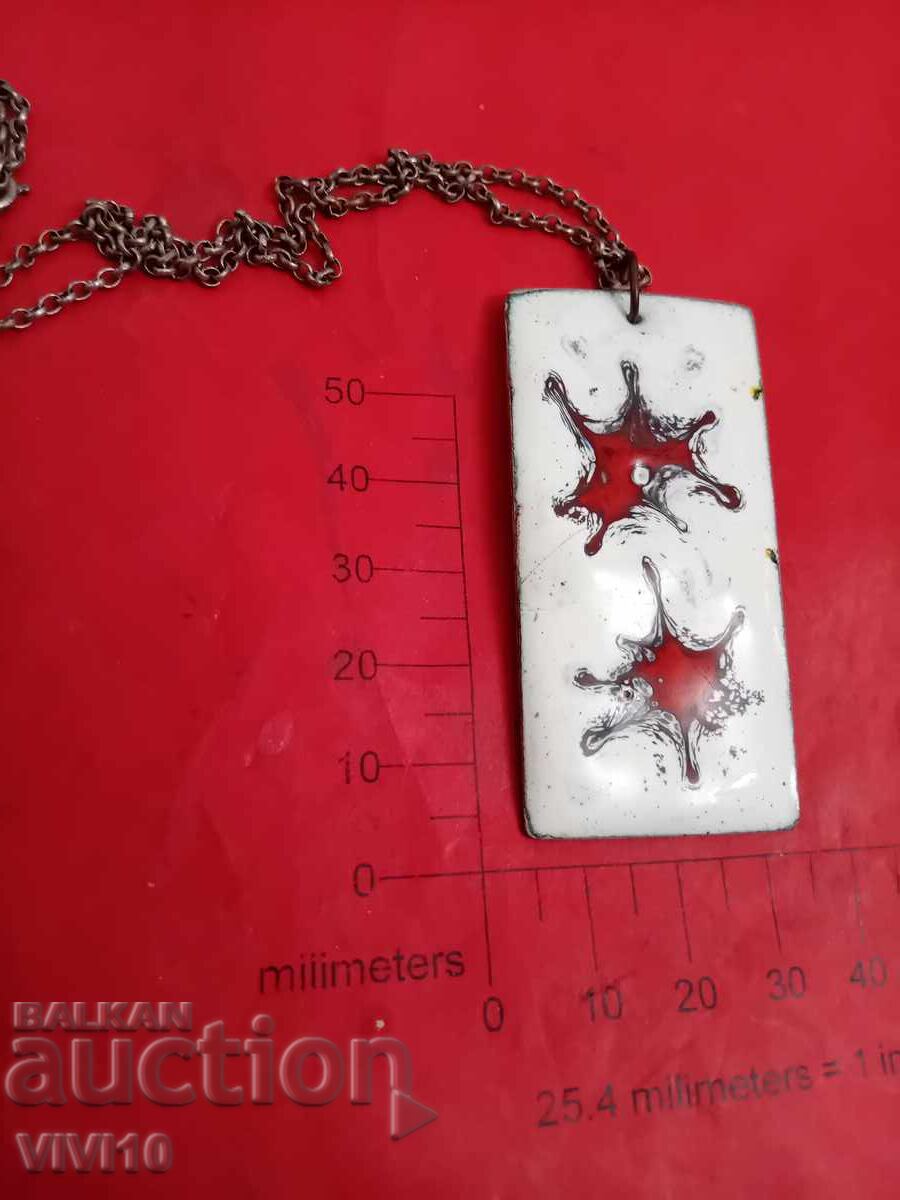 Старинно колие с емаил, двустранно