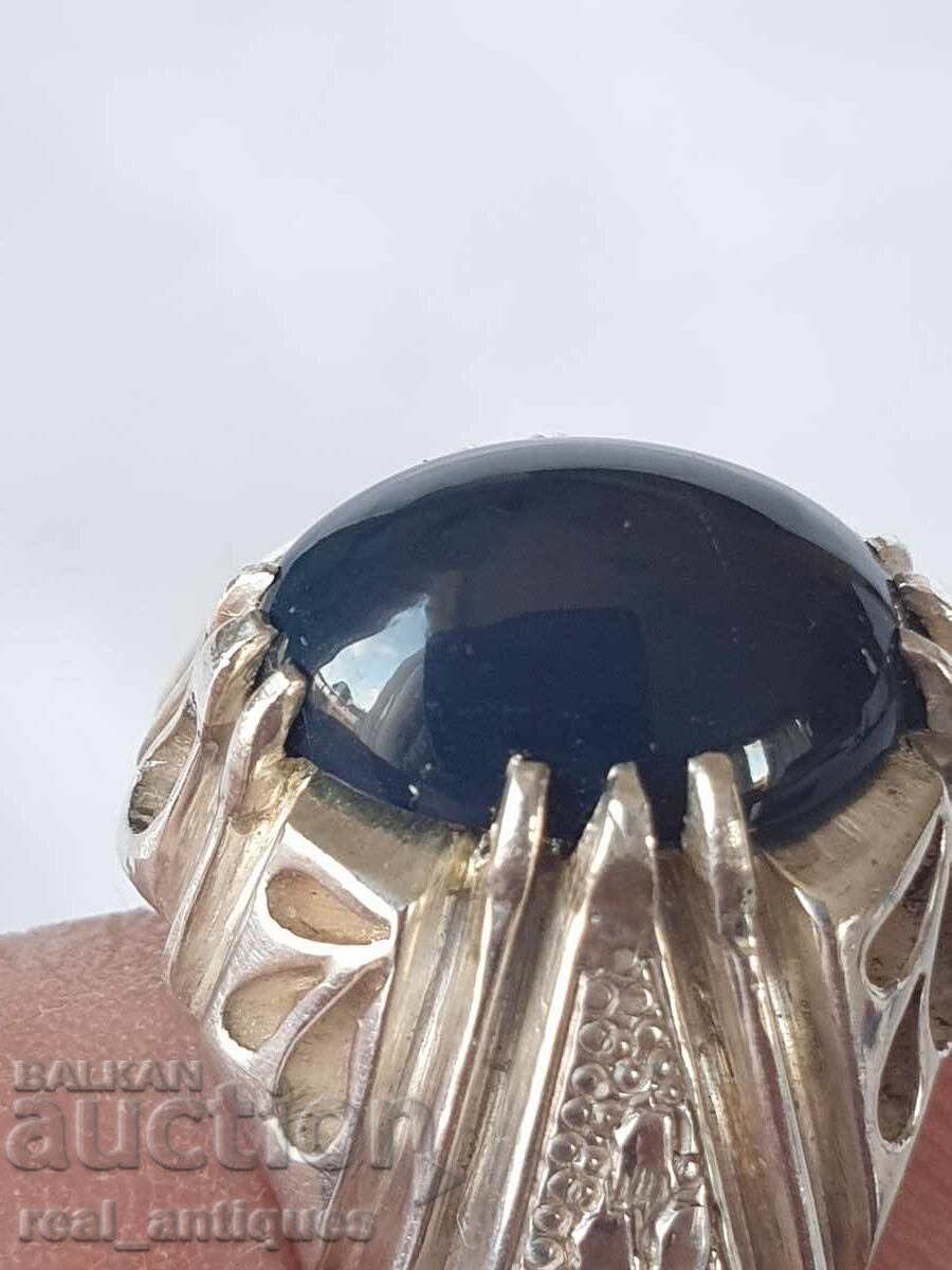 Inel de argint cu opal negru - 6