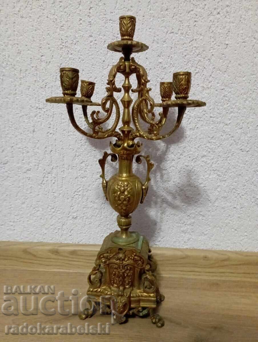 Комплект от два големи масивни бронзови свещника - свещник с цена € 332.29 | 649.90 лв.