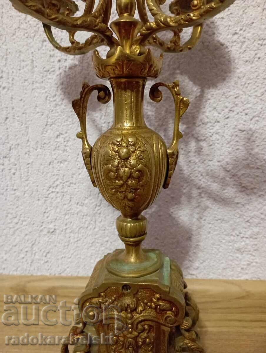 Доставка на Комплект от два големи масивни бронзови свещника - свещник