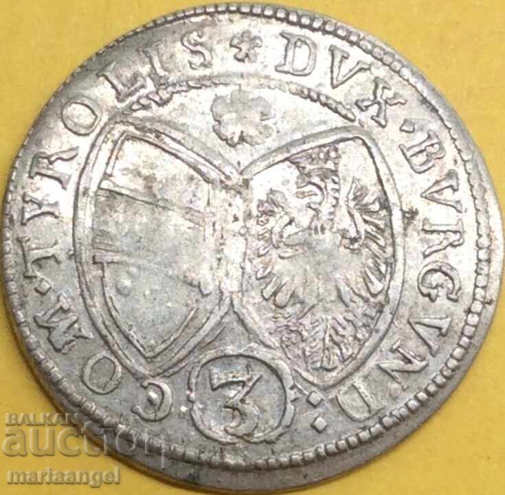 Austria 3 Kreuzer 1646 Ferdinand Karl Tyrol silver - 6