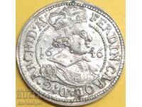 Austria 3 Kreuzer 1646 Ferdinand Carol Tirol argint