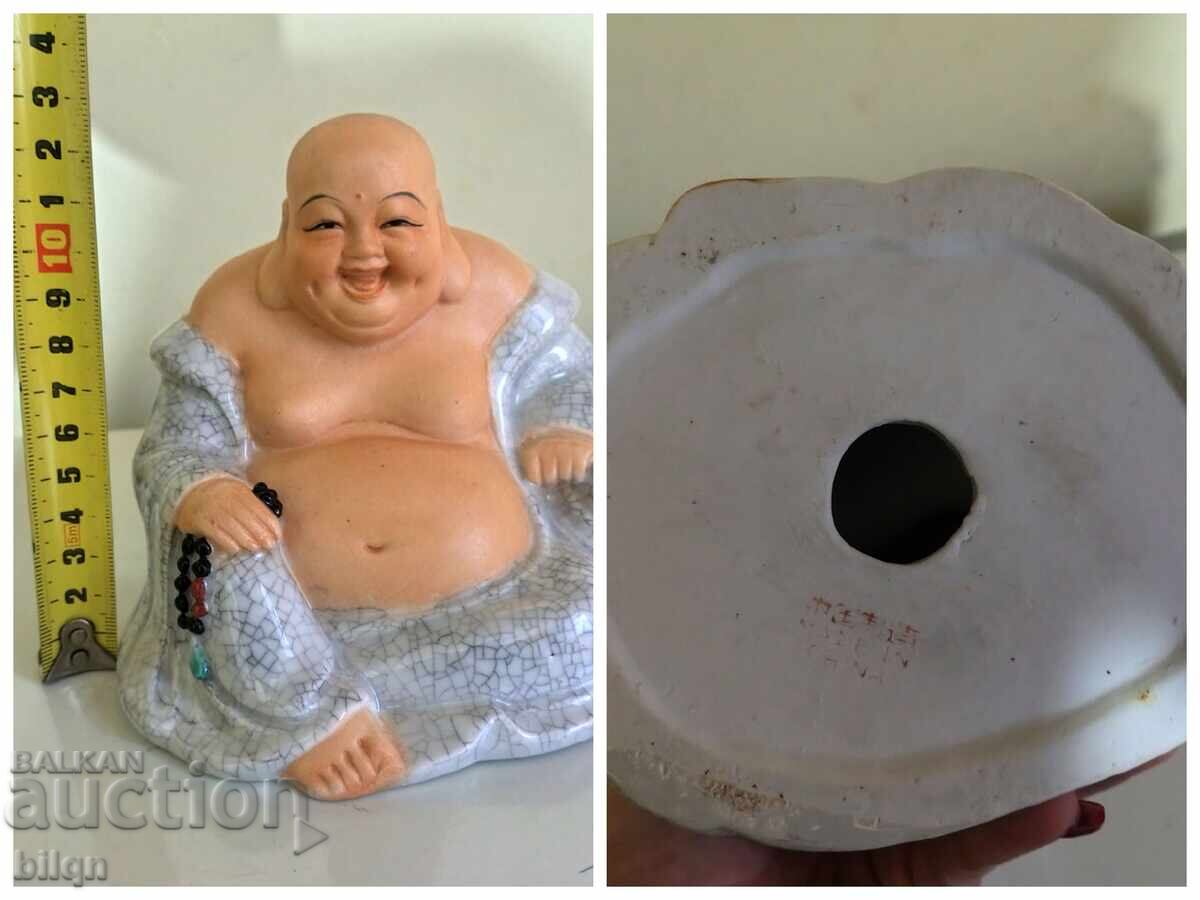 Страхотна Порцеланова Статуетка Щастливия Буда - 7