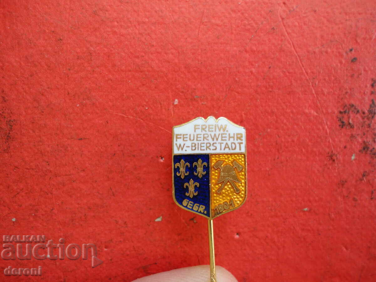 Аукцион Пожарникарски знак значка бронз емайл 2