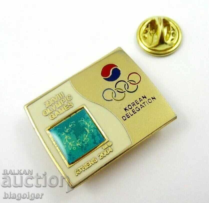 Licitație Delegația Coreeană pentru Olimpiada de la Atena 2004 - Insignă