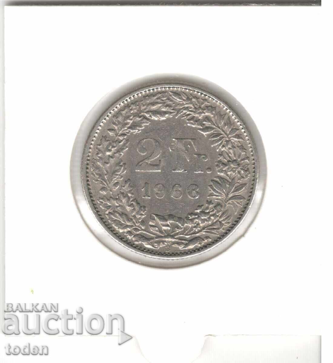 Licitație Elveția - 2 Franci - 1986 B - KM# 21a - Helvetia în picioare