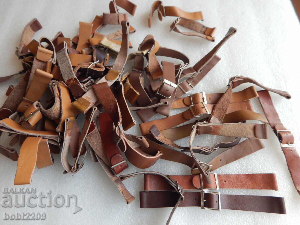 Delivery of Lot of 53 Old Leather Wristwatch Straps, Soviet Era Delivery of Lot of 53 Old Leather Wristwatch Straps, Soviet Era