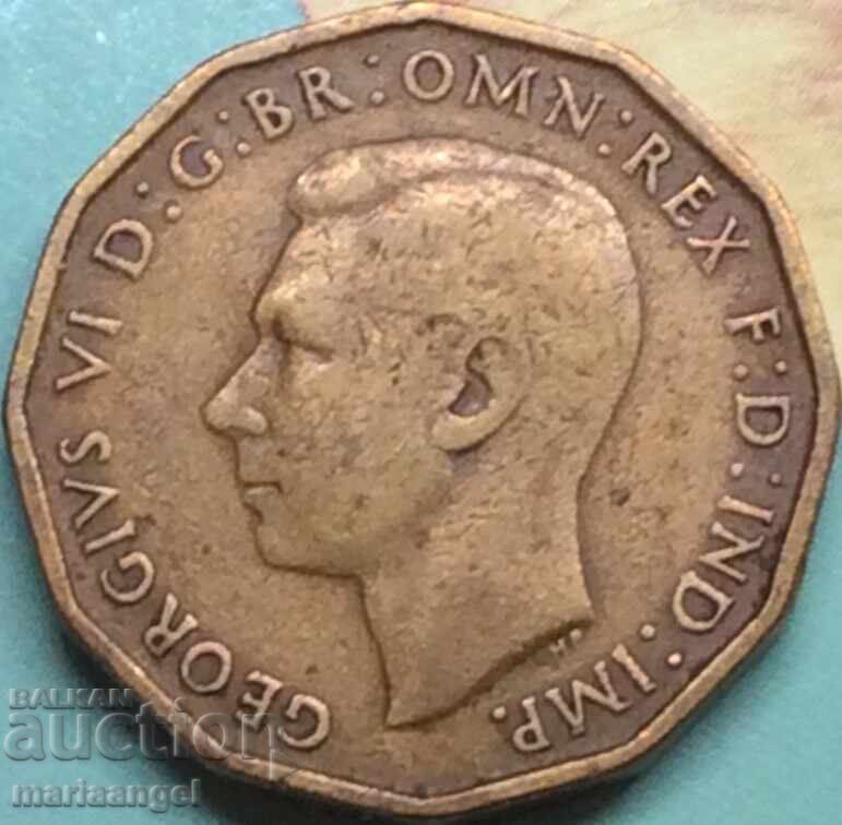 Доставка на Великобритания 3 пенса 1937 Георг месинг