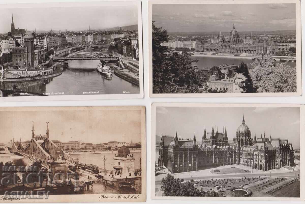 Ungaria Budapesta 1937 4 cărți poștale curate