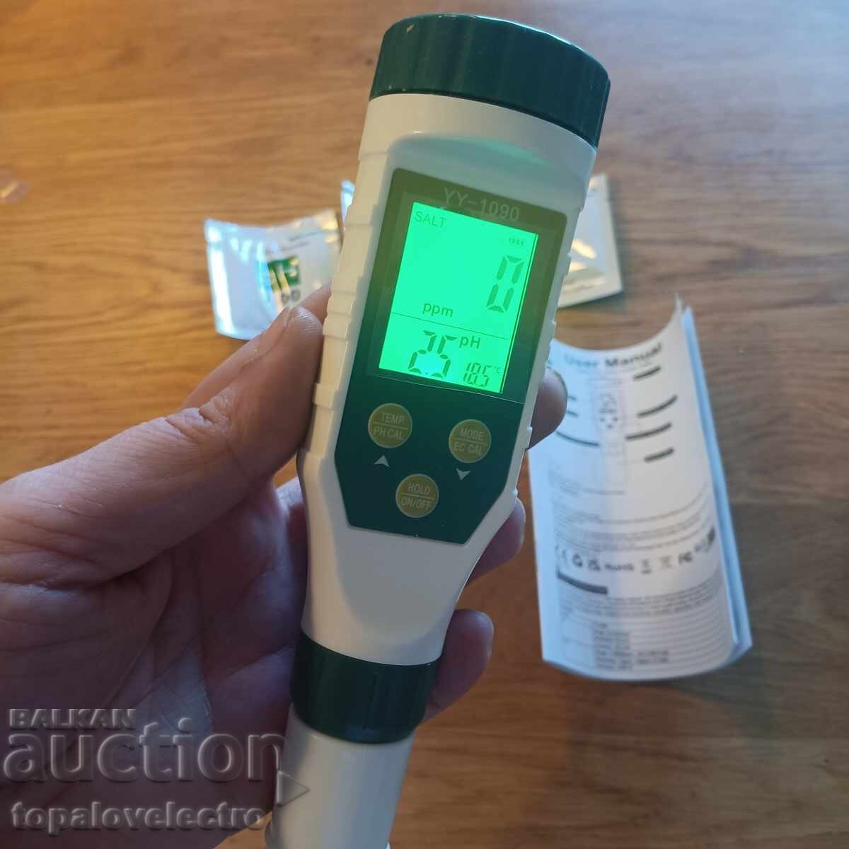 NOU! 5-în-1 pH metru, pH, EC, TDS, salinitate și temperatură - 6