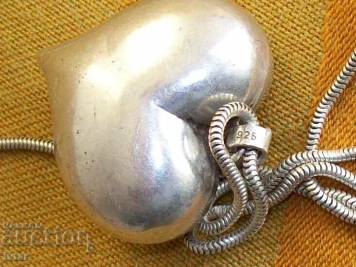 Necklace, heart silver - 6