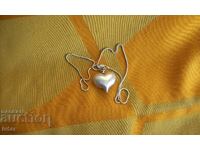 Colier, inimă argint
