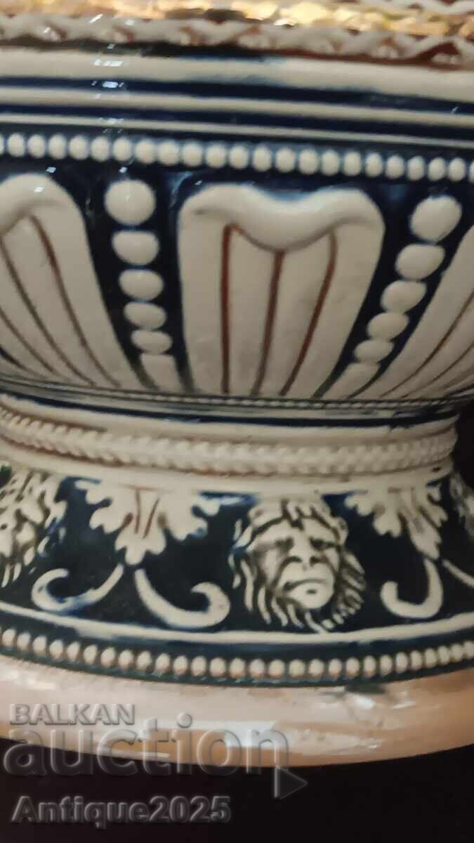 Αντίκα κεραμική κούπα μπύρας (στάιν) 3 λίτρων, Γερμανία, 35 εκ - 7