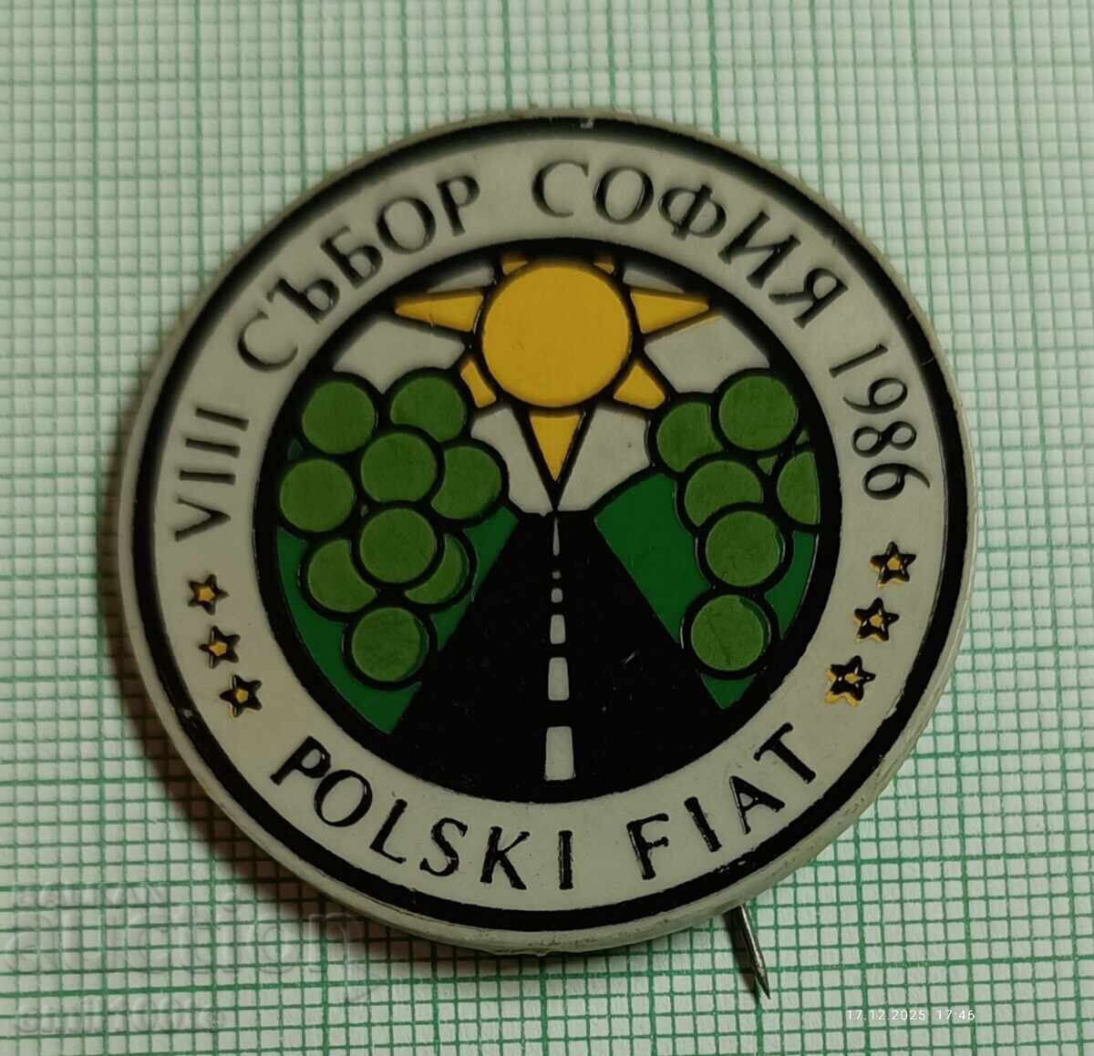 Emblemă - 8-mi Polski FIAT Întrunire Sofia 1986