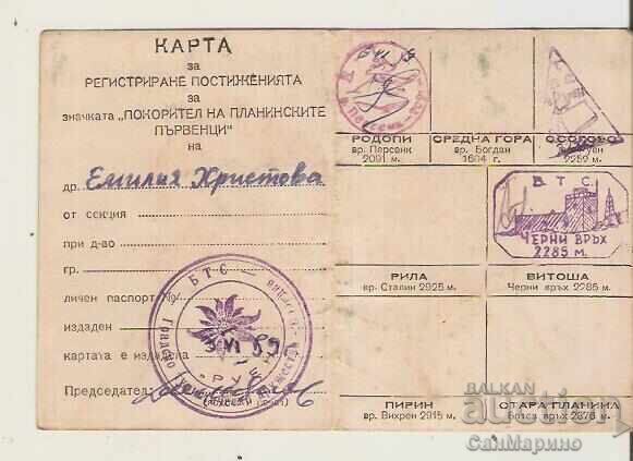 Licitație Harta Cuceritor al Vârfurilor Montane BTS 1959