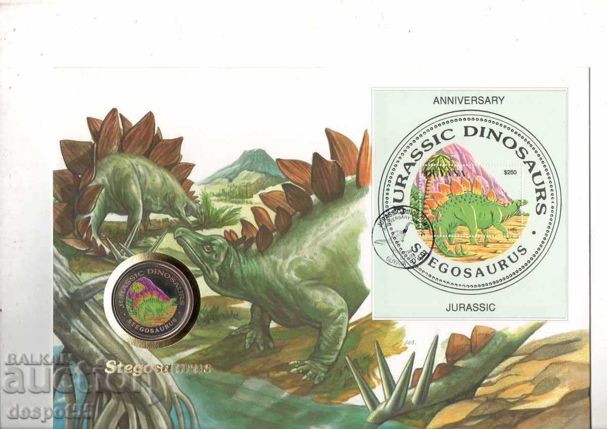 1993. Гвиана. Нумизматичен плик "Първи ден" - 1000 франка. 1993. Гвиана. Нумизматичен плик "Първи ден" - 1000 франка.