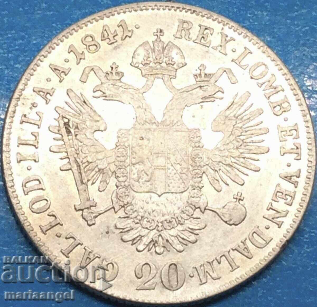 20 кройцера 1841 А - Вена Австрия за Унгария Фердинанд сребр с цена € 35.28 | 69.00 лв. 20 кройцера 1841 А - Вена Австрия за Унгария Фердинанд сребр с цена € 35.28 | 69.00 лв.