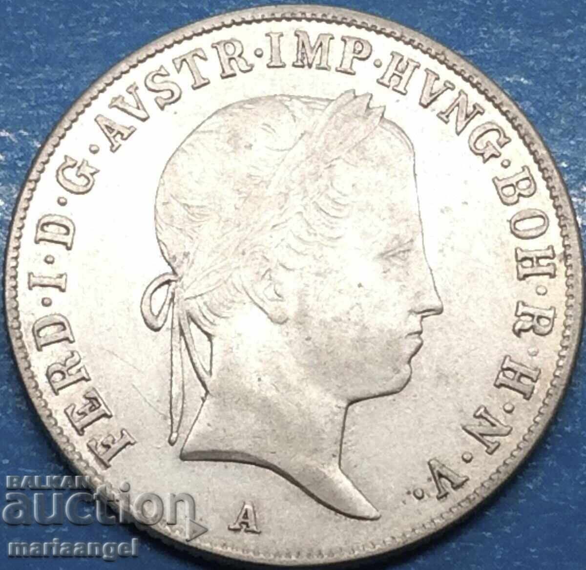 20 кройцера 1841 А - Вена Австрия за Унгария Фердинанд сребр - 5 20 кройцера 1841 А - Вена Австрия за Унгария Фердинанд сребр - 5