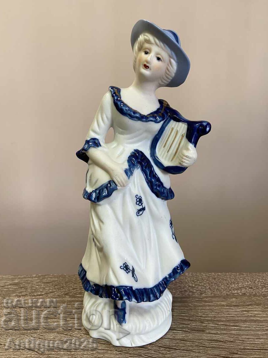 Vintage porcelain figurine "Lady with a lyre"