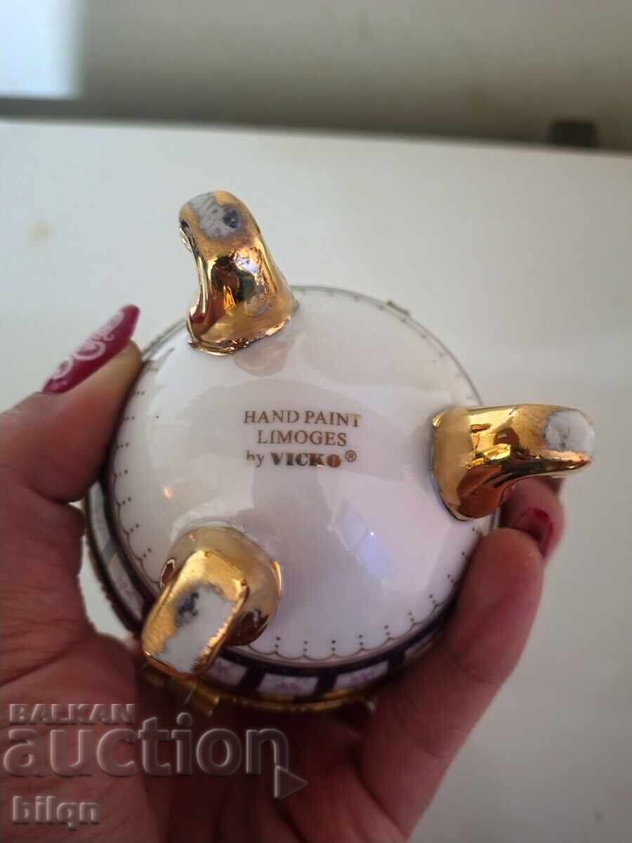 Порцеланово Яйце-Кутия за Бижута-Лимож - 6