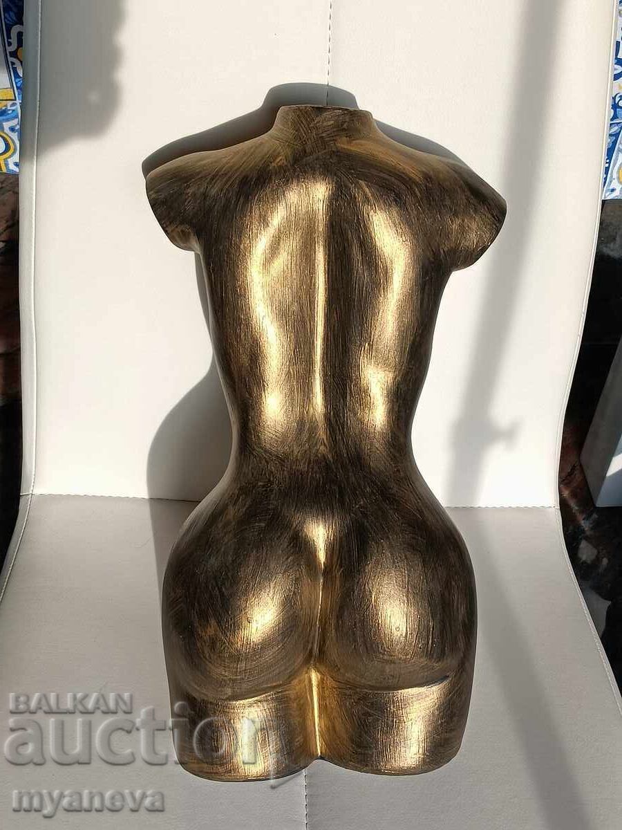 Sculpture of a female torso in an elegant golden color - 5