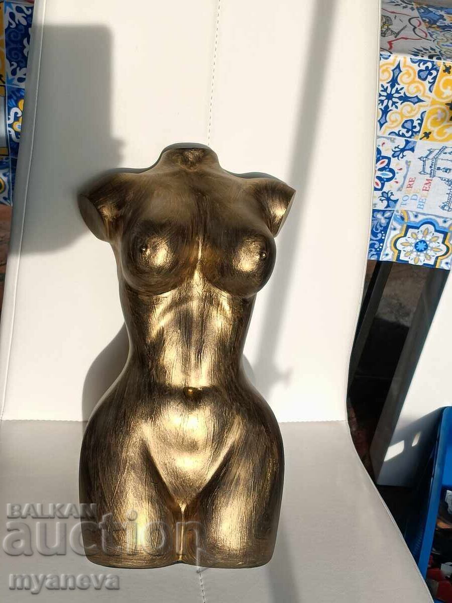 Sculpture of a female torso in an elegant golden color - 6