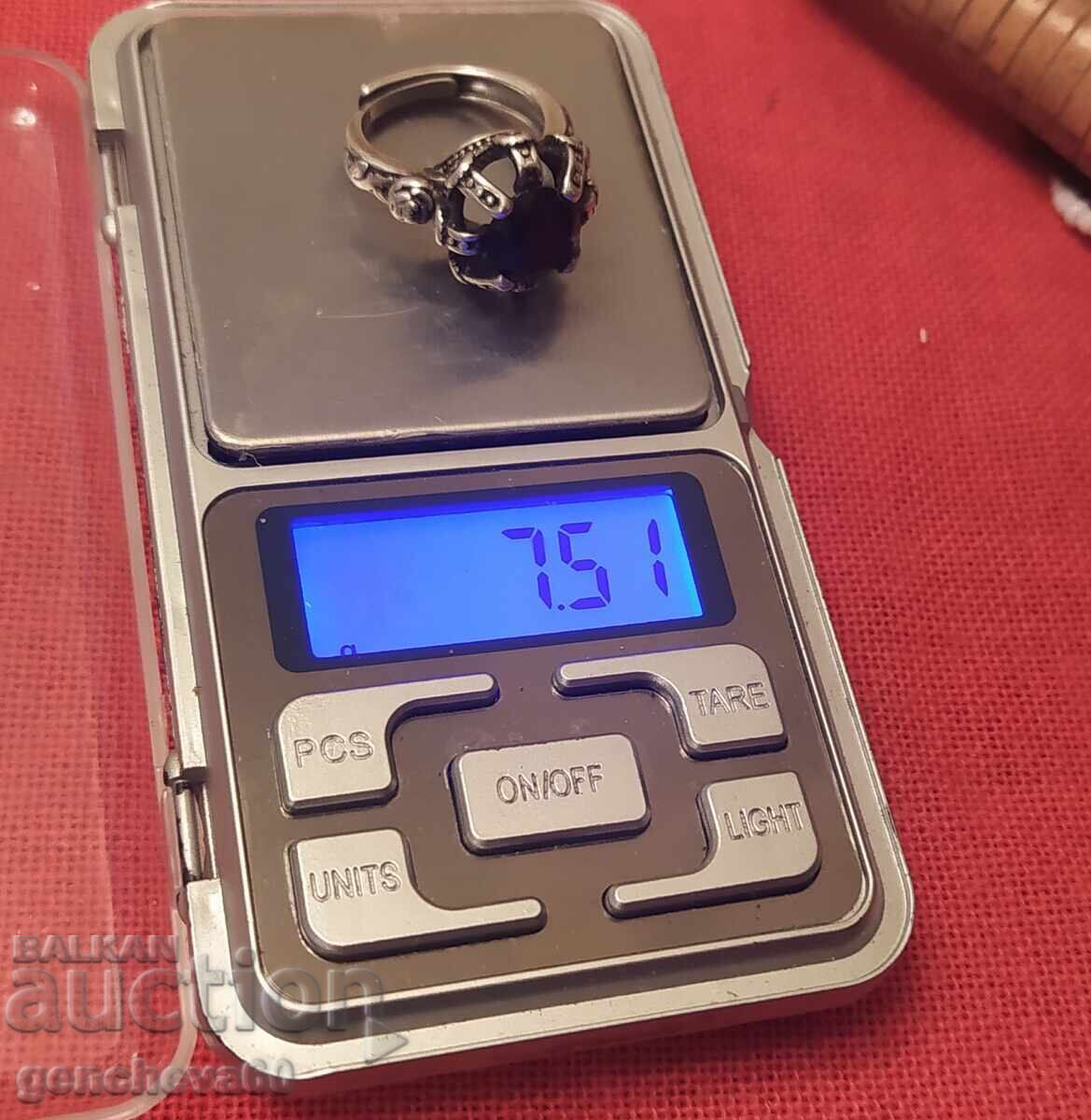 Inel vechi de argint cu piatră - 7 Inel vechi de argint cu piatră - 7