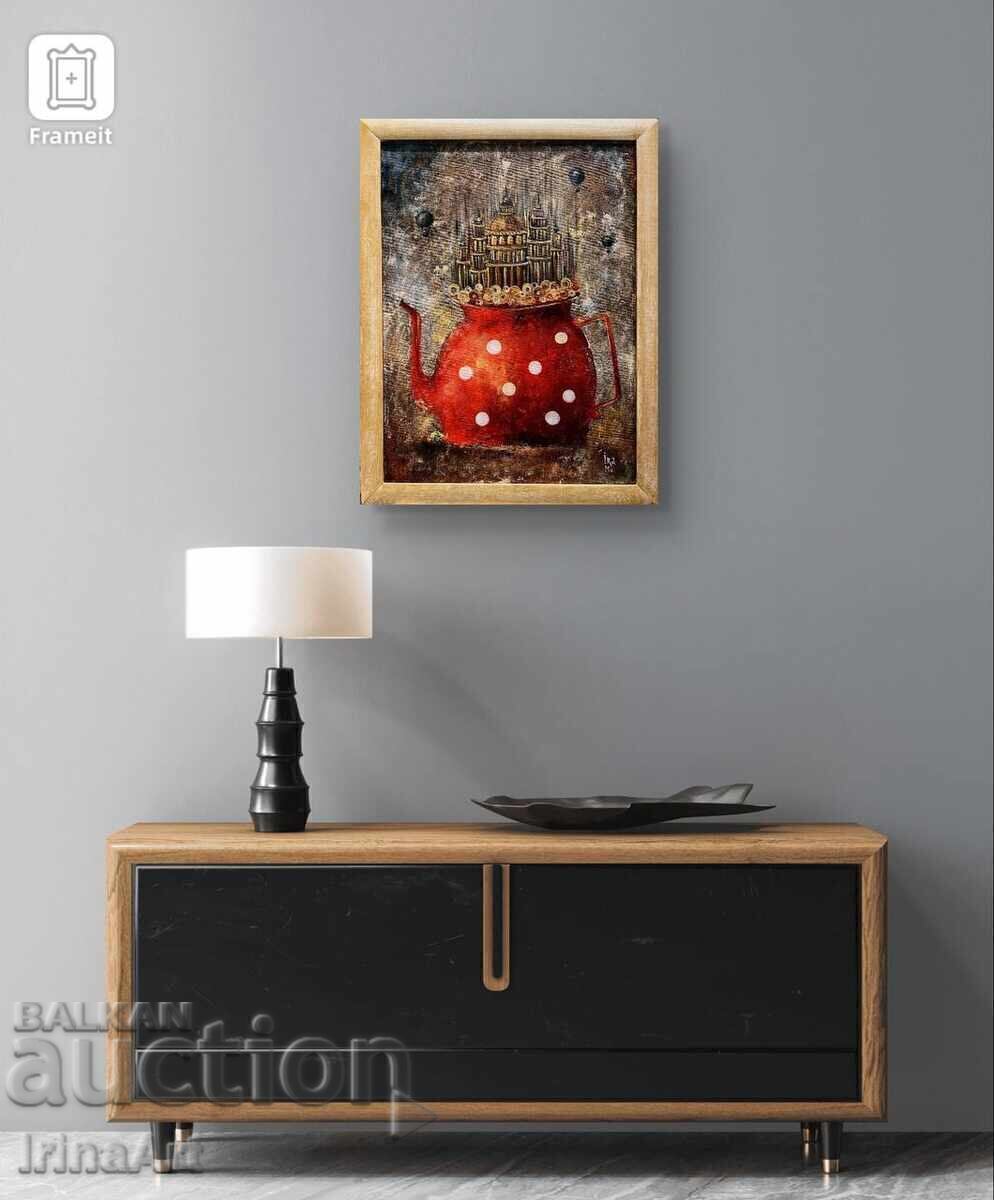 Μαγικό τσαγιέρα - Ira Mo (Ι.Μοβτσάν). Λάδι σε καμβά + Πλαίσιο - 12