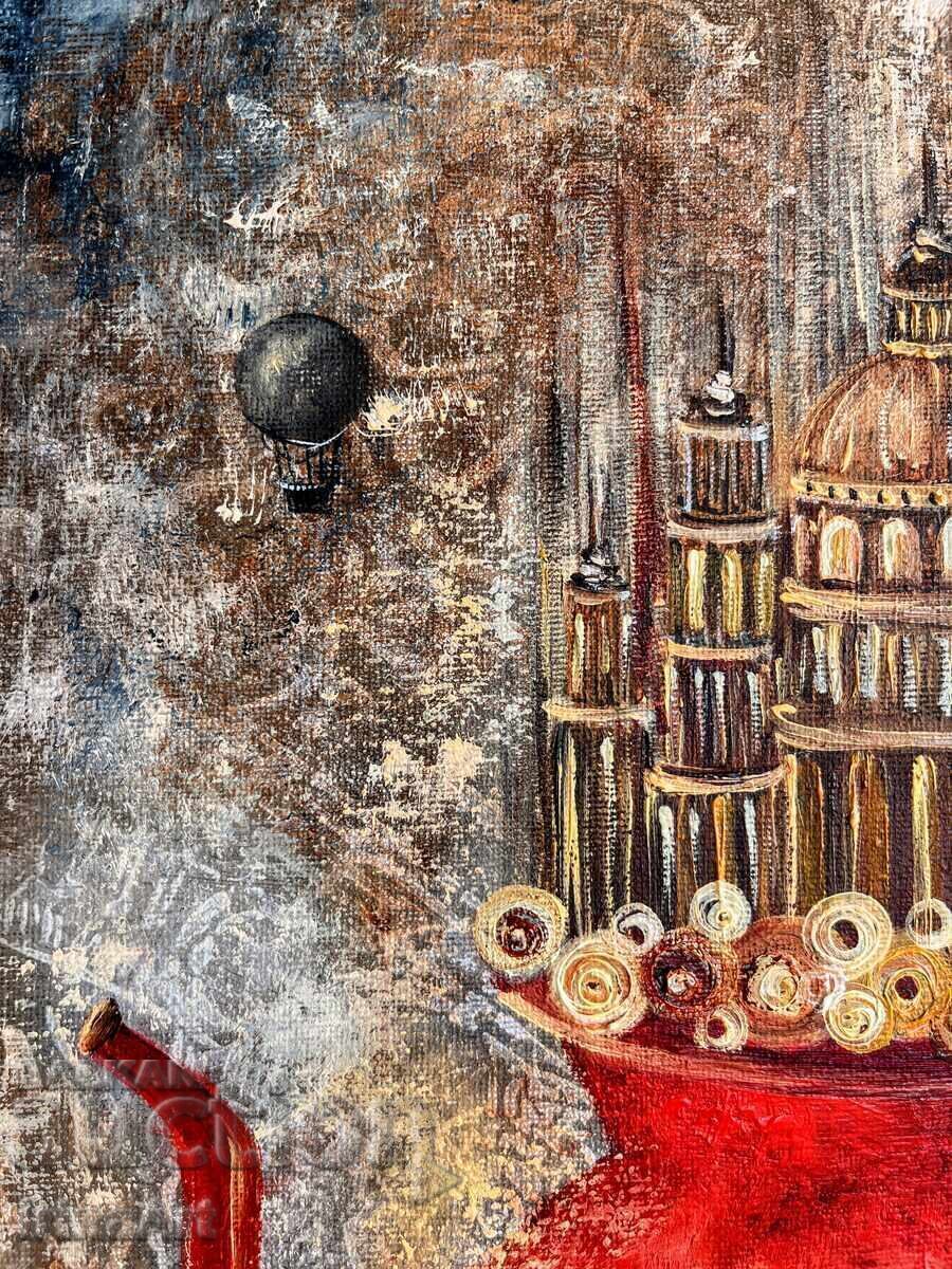 Μαγικό τσαγιέρα - Ira Mo (Ι.Μοβτσάν). Λάδι σε καμβά + Πλαίσιο - 7