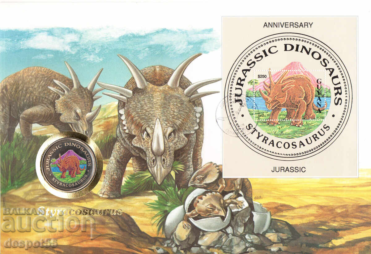 1993. Guyana. Plic numismatic "Prima zi" - 1000 fr 1993. Guyana. Plic numismatic "Prima zi" - 1000 fr