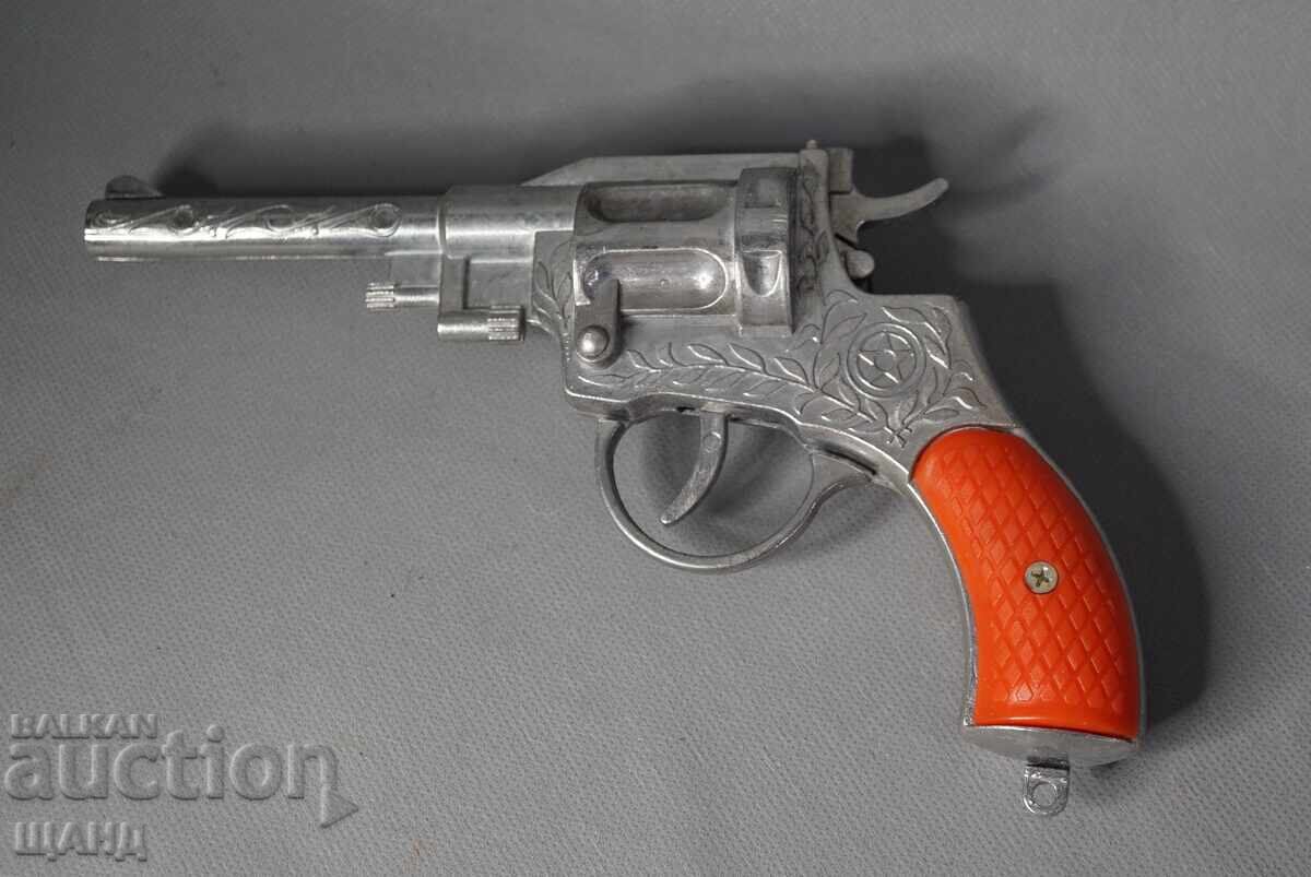 Аукцион Стара Руска Метална играчка кабсен пистолет револвер с кутия