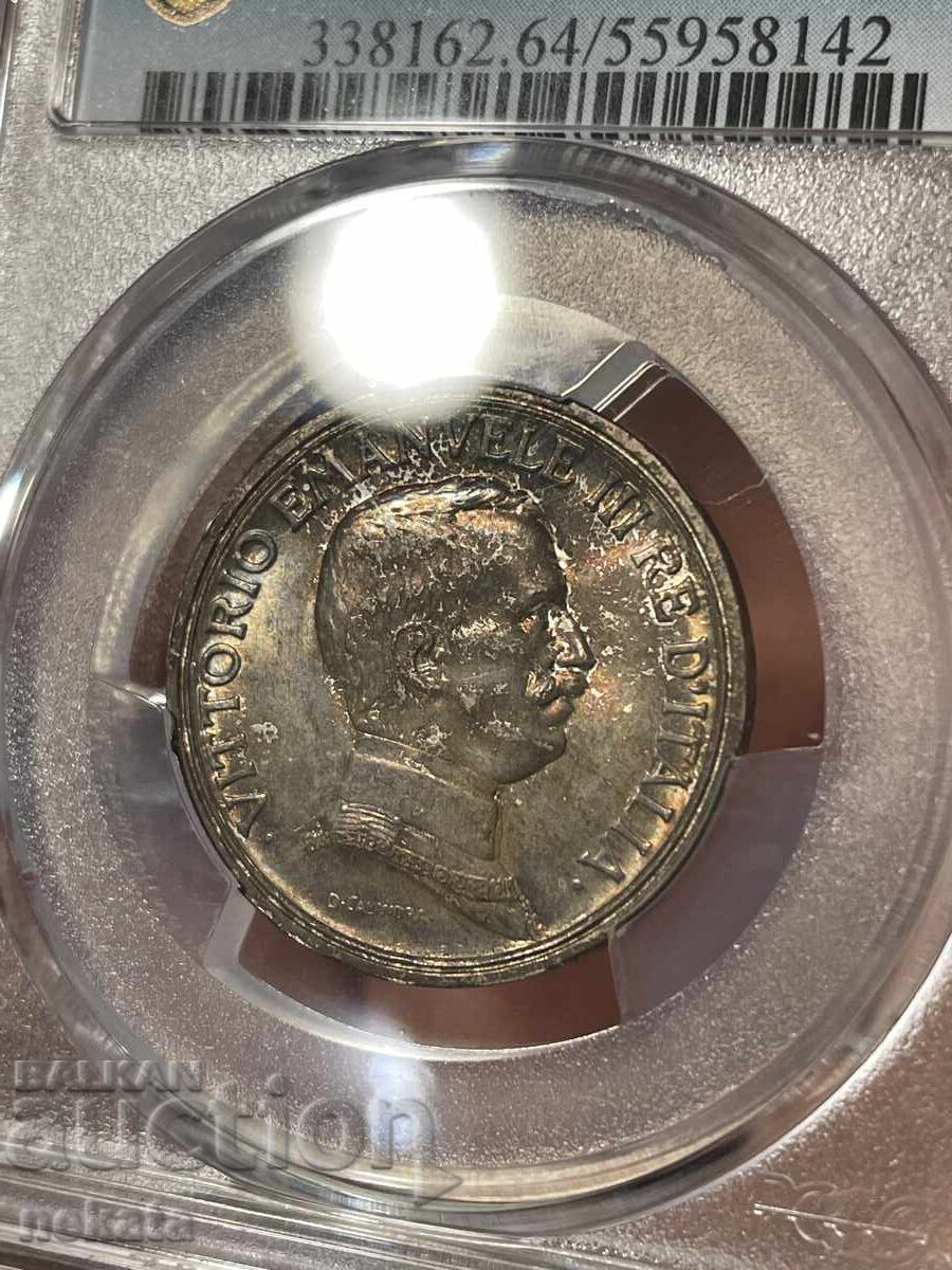 Ιταλία, 2 λίρες 1915 MS64 PCGS