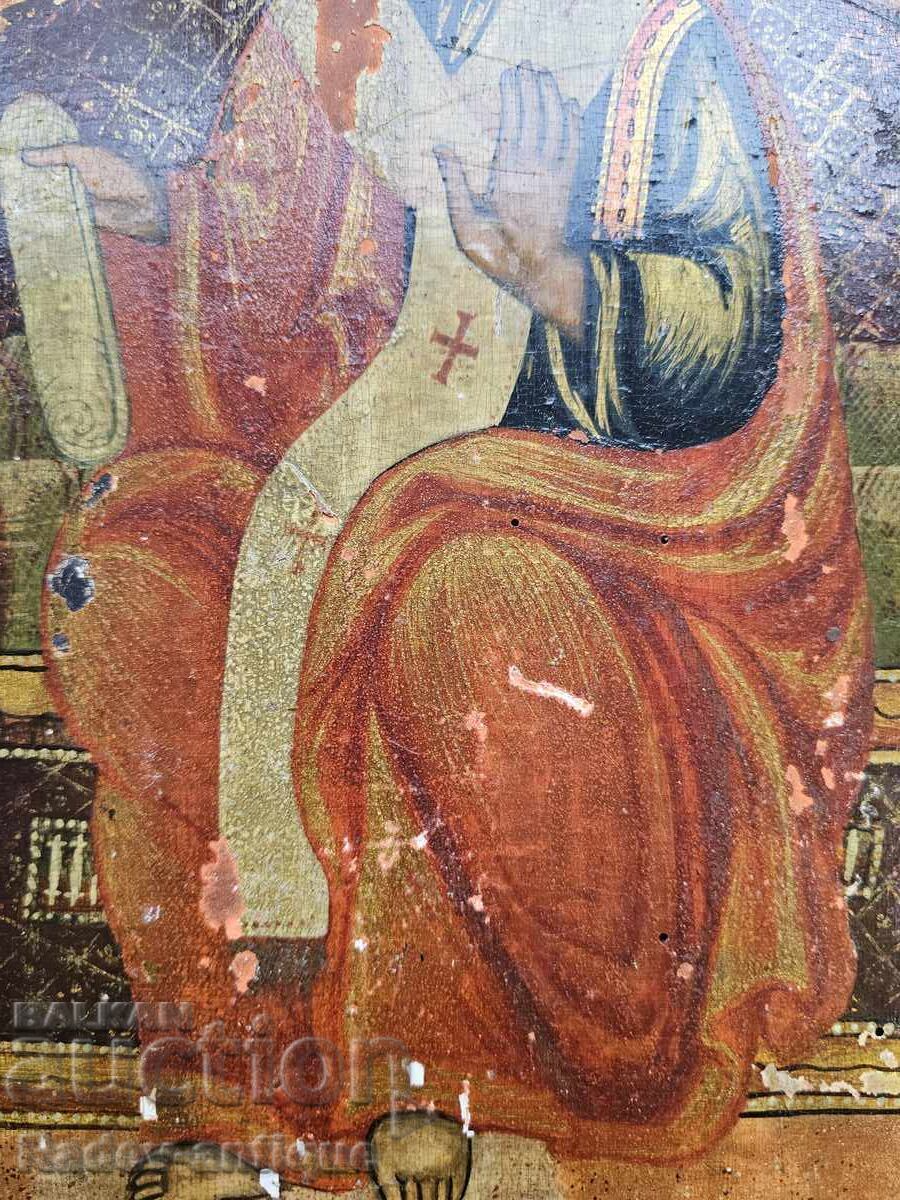 Licitație Veche icoană bulgară din secolul al XIX-lea, de renaștere, Sfântul Iuda, sfânt