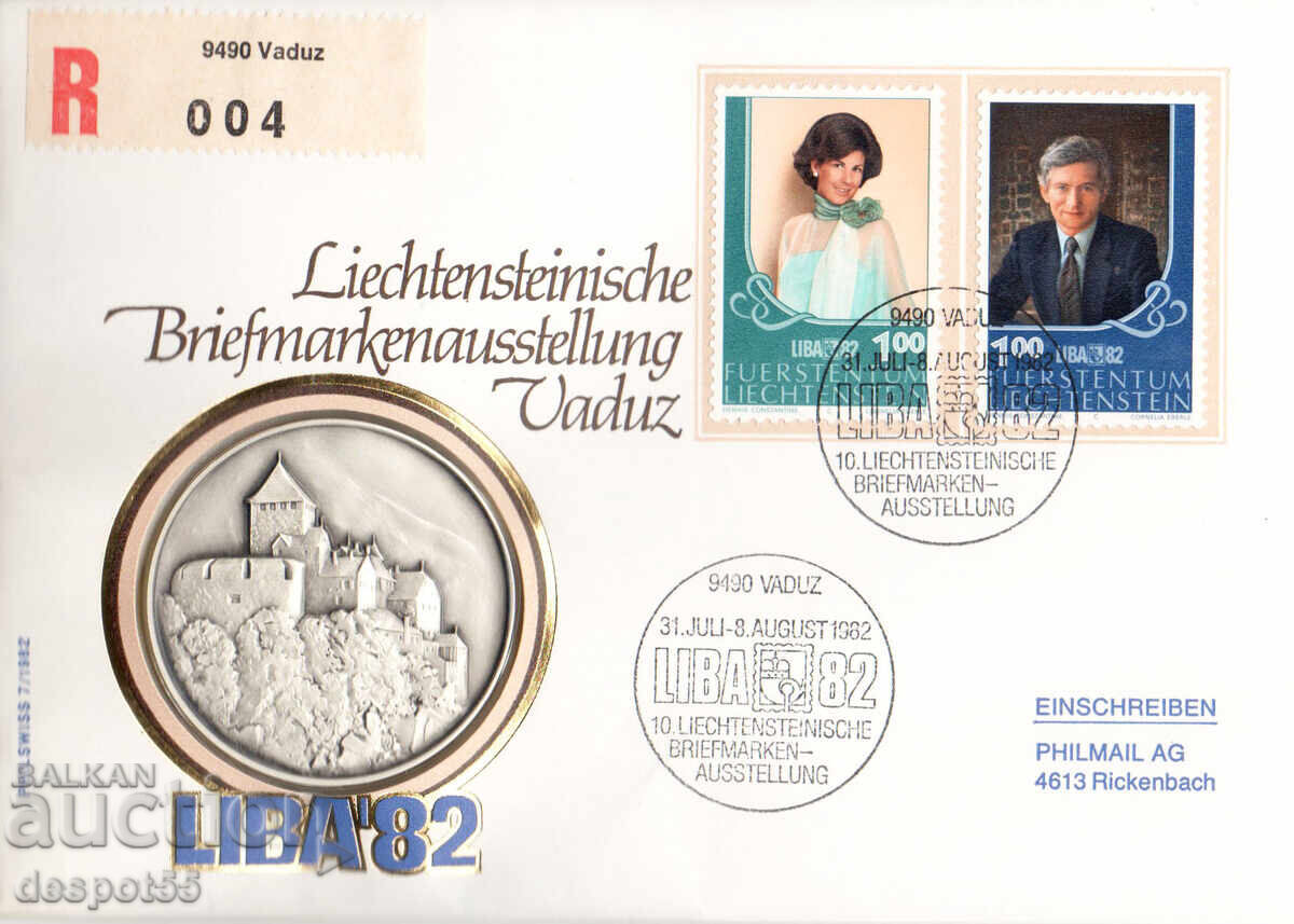 1982. Liechtenstein. Plic numismatic cu medalie "LIBA '82"