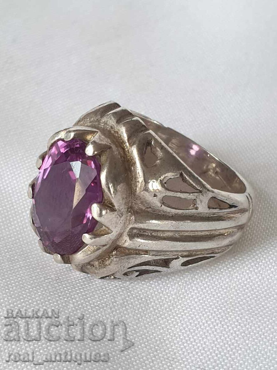Inel de argint cu ametist Inel de argint cu ametist