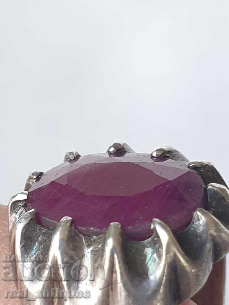 Silver ring with a ruby - 6