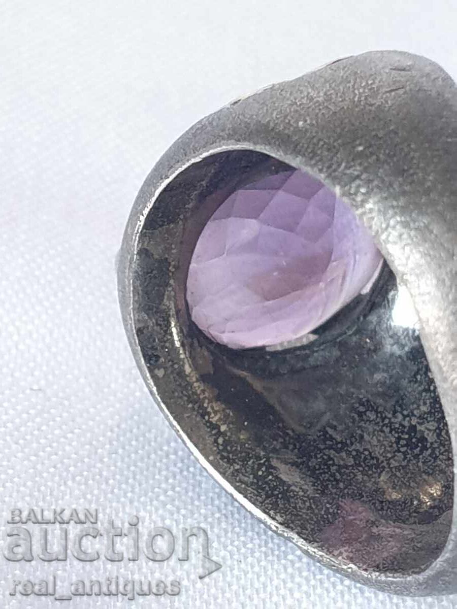 Сребърен пръстен с аметист - 5