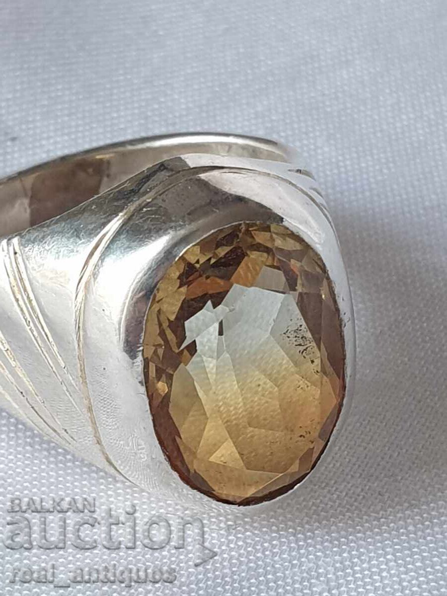 Silver ring with citrine - 6 Silver ring with citrine - 6