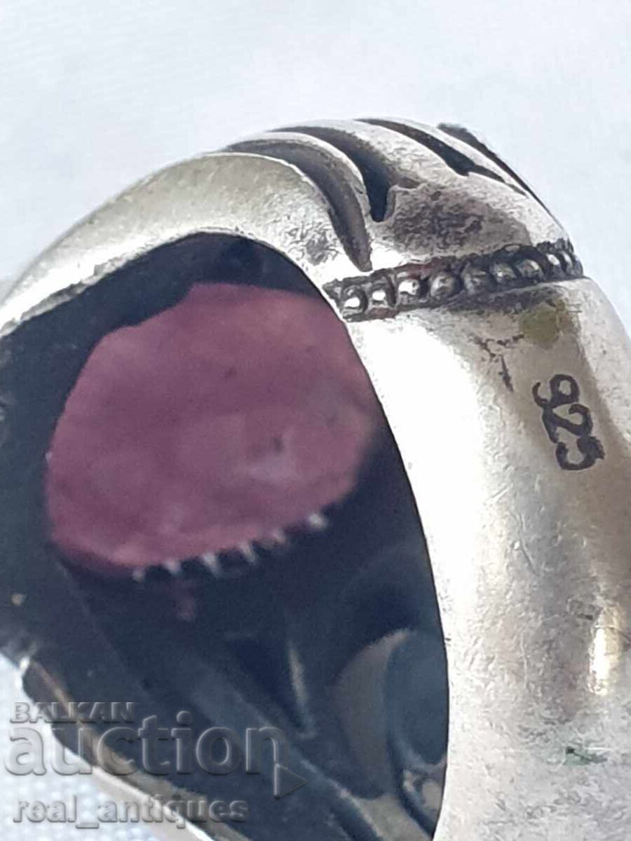 Silver ring with a ruby - 5