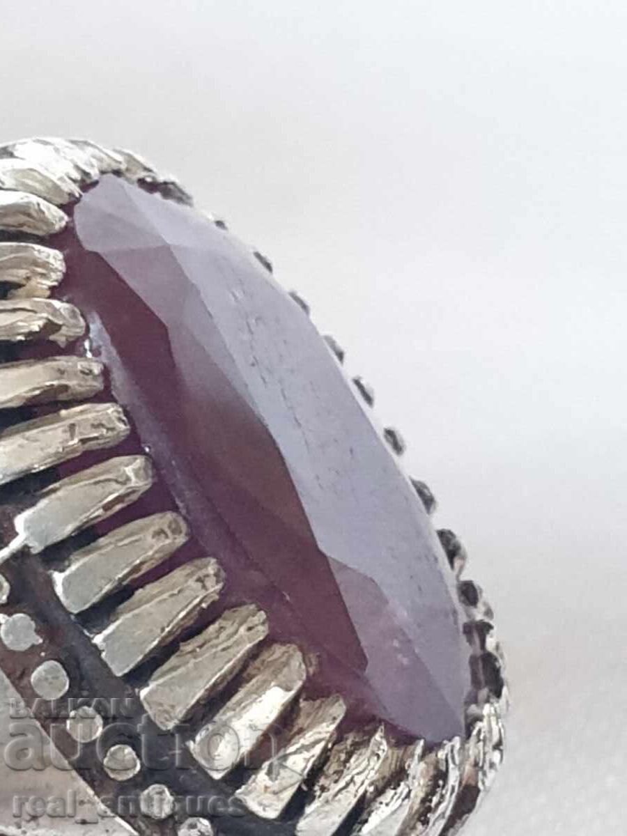 Silver ring with a ruby - 6