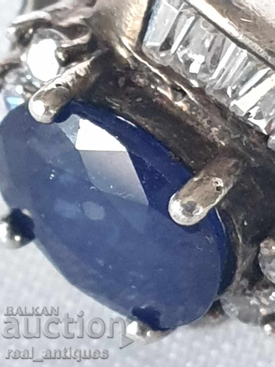 Ασημένιο δαχτυλίδι με ζαφείρι - 7 Ασημένιο δαχτυλίδι με ζαφείρι - 7