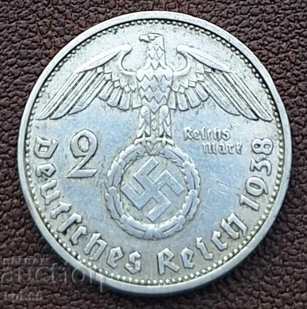 2 γραμματόσημα 1938 Σβάστικα Τρίτο Ράιχ.#3