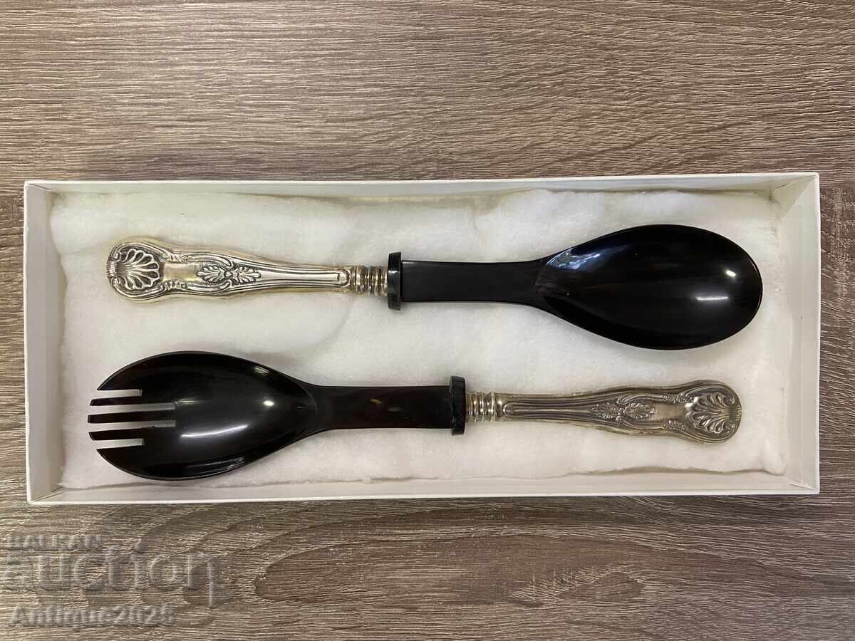 Винтидж комплект за сервиране JASPER – лъжица и вилица Винтидж комплект за сервиране JASPER – лъжица и вилица