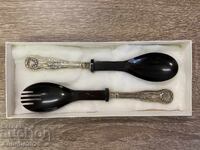 Set vintage JASPER pentru servire - lingură și furculiță
