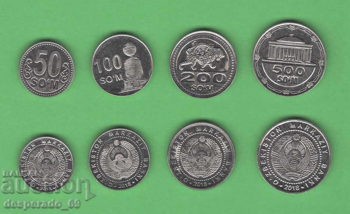 (¯`'•.¸ 50+100+200+500 som 2018 UZBEKISTAN UNC ¸.•'´¯)