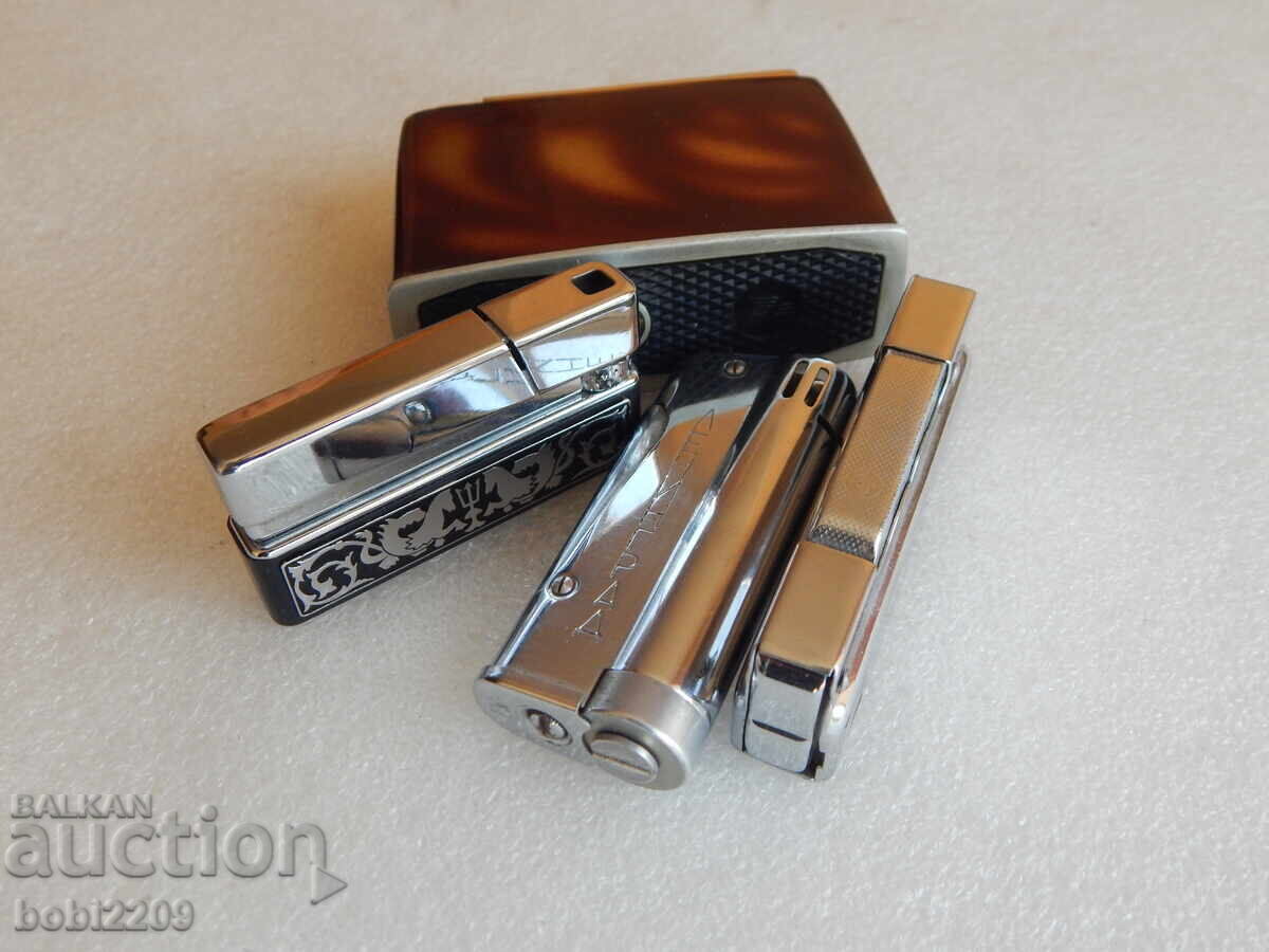 Lot de 4 brichete vechi pe benzină / gaz în stare excelentă - 5 Lot de 4 brichete vechi pe benzină / gaz în stare excelentă - 5