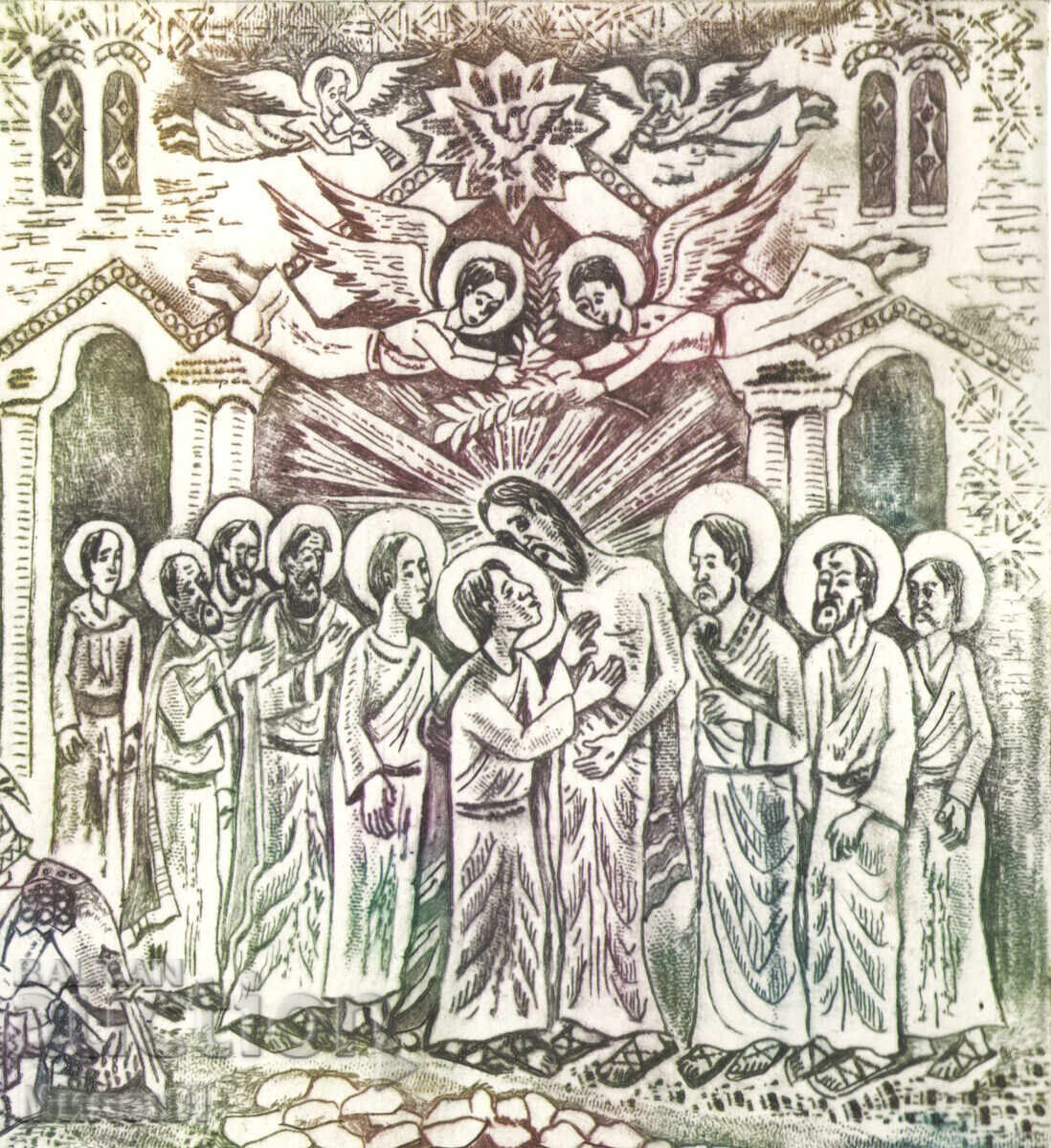 Θρησκευτική Γραφική, ξηρή χάραξη, Θωμάς ο Άπιστος με τιμή € 28.12 | 55.00 BGN