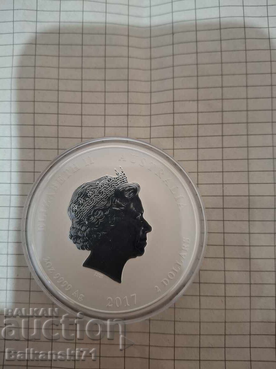 Licitație Nou!!! 2 oz argint 2017 Cocoș